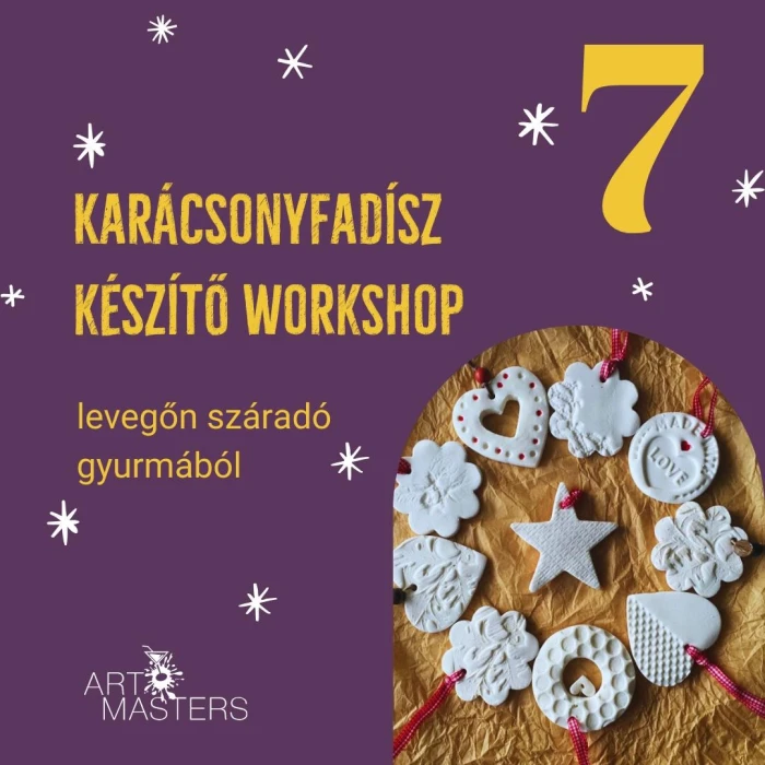 Karácsonyfadísz készítő workshop levegőn száradó gyurmából