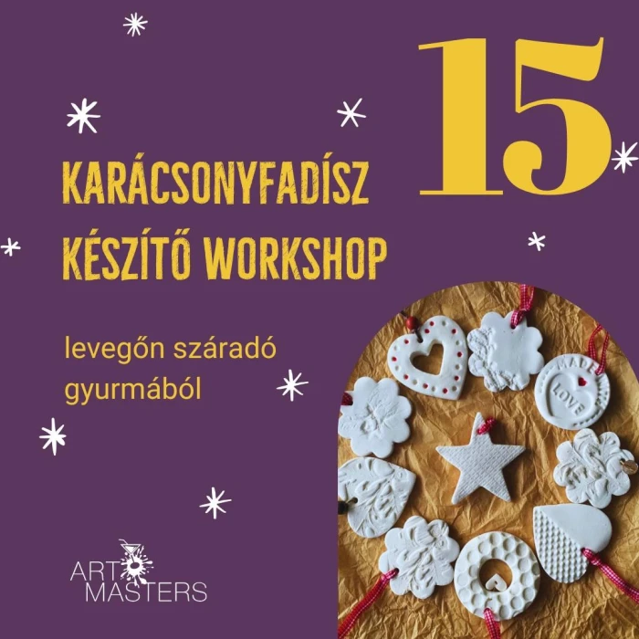 Karácsonyfadísz készítő workshop levegőn száradó gyurmából 12.15