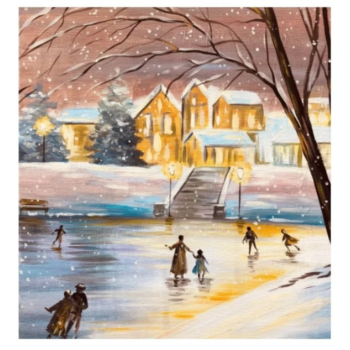 Élményfestés felnőtteknek-Korcsolyázók -akril