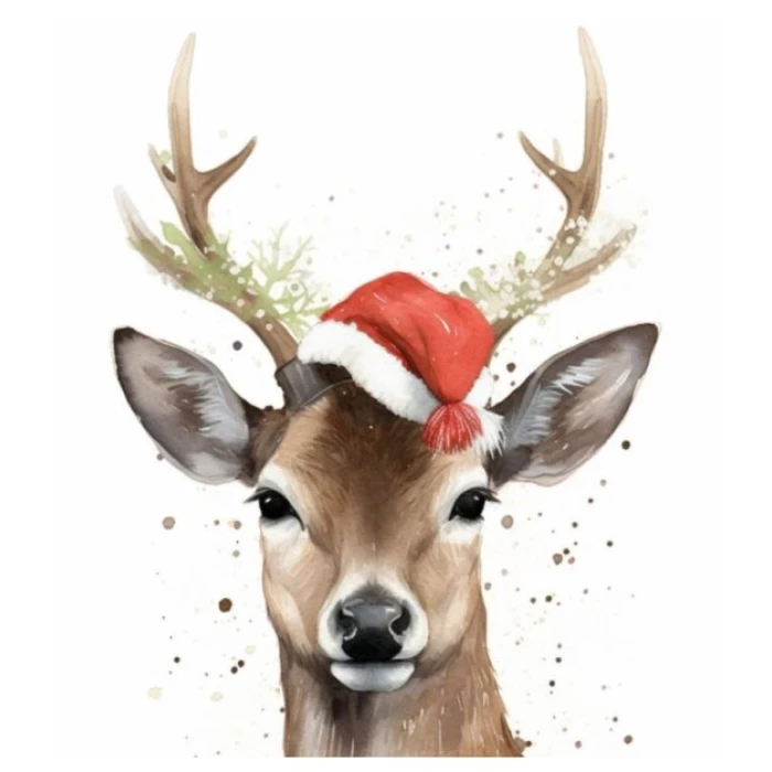 Élményfestés felnőtteknek-Karácsonyi szarvas -akril
