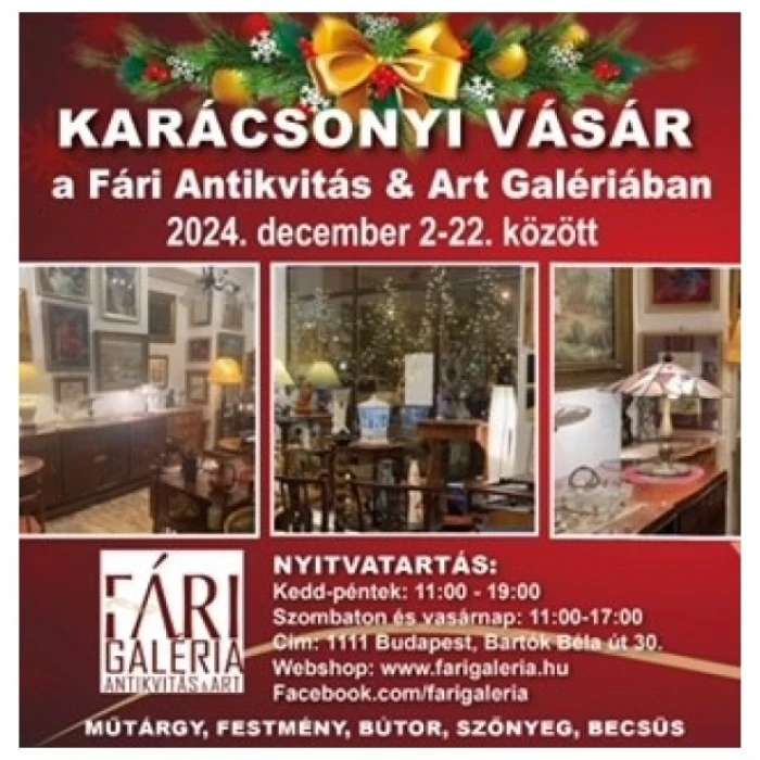 Karácsonyi Vásár a Fári Antikvitás és Art Galériában