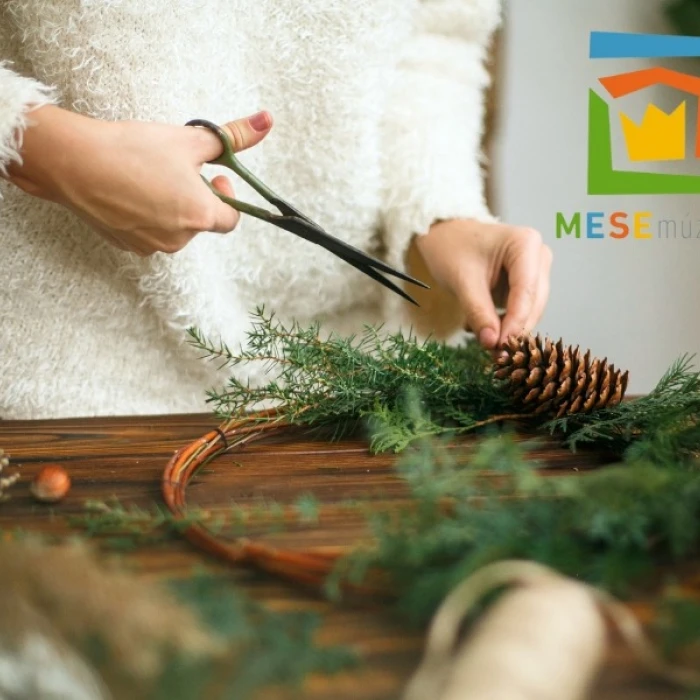 Adventi készülődés a Mesemúzeumban - adventi koszorú készítés Farkas Réka iparművésszel