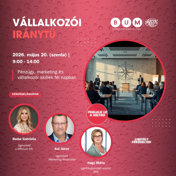 Vállalkozói Iránytű - Pénzügy, marketing és vállalkozói skillek fél napban