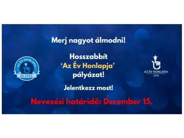 Hosszabbít ’Az Év Honlapja’ pályázat! 2024