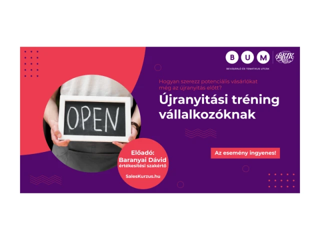 Újranyitási tréning indul vállalkozóknak