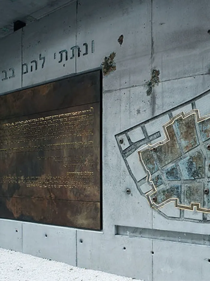The Ghetto Wall Memorial on Dohány Street, built along the line of the former ghetto wall to commemorate the 70th anniversary of the Holocaust.